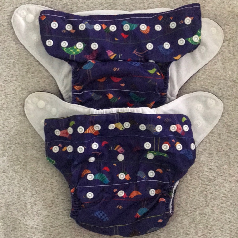 2 pack Alva pocket cloth diapers + insert